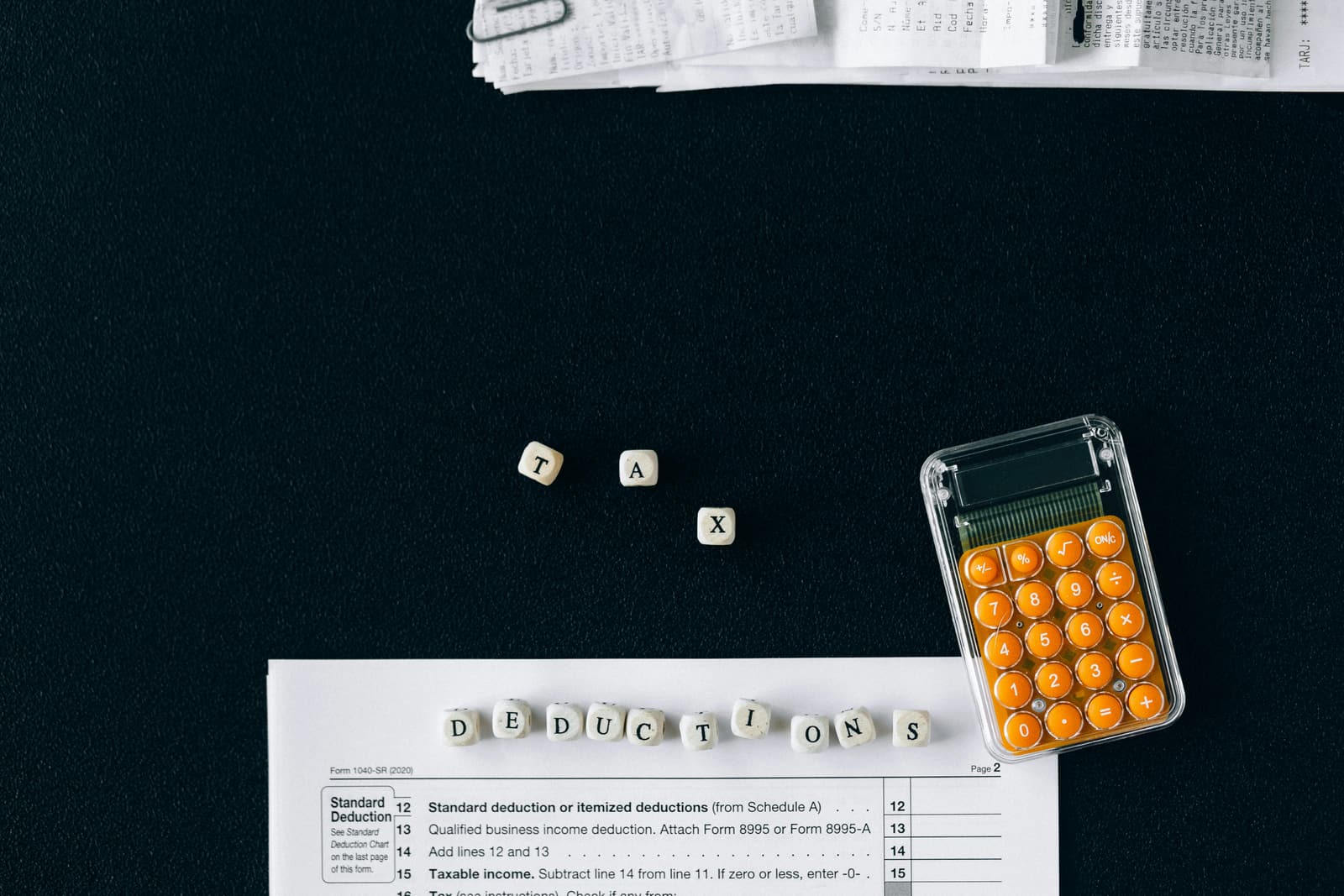Tax deductions worked out across financial documents